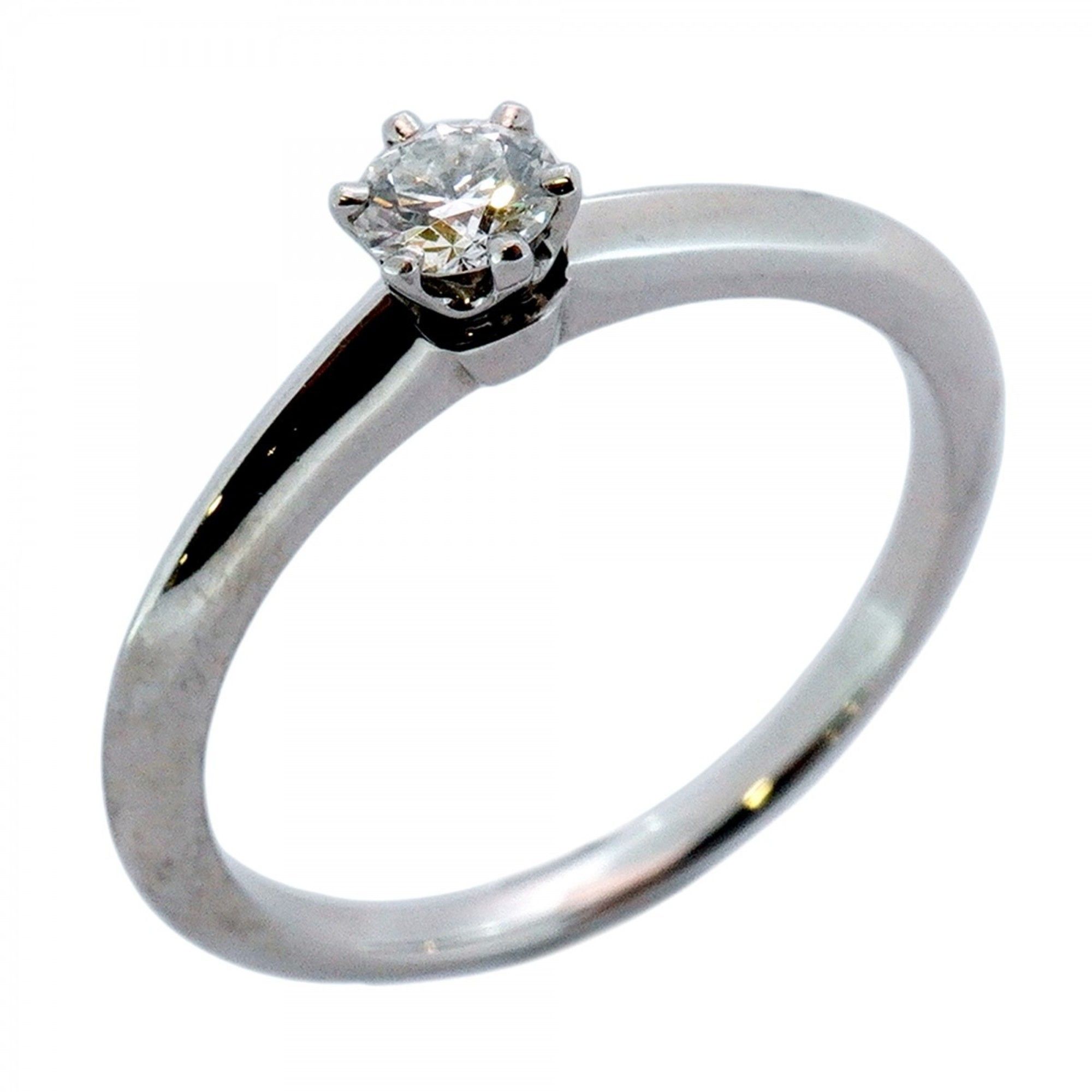 Tiffany Solitaire Ring, 1PD, Pt950 Platinum, 0.20ct Diamond, Size 13, Women's