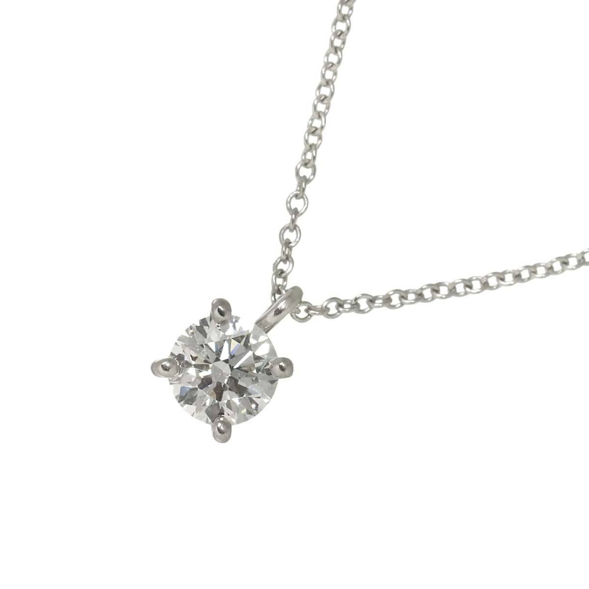 Tiffany & Co. 40cm Platinum Diamond Solitaire Necklace