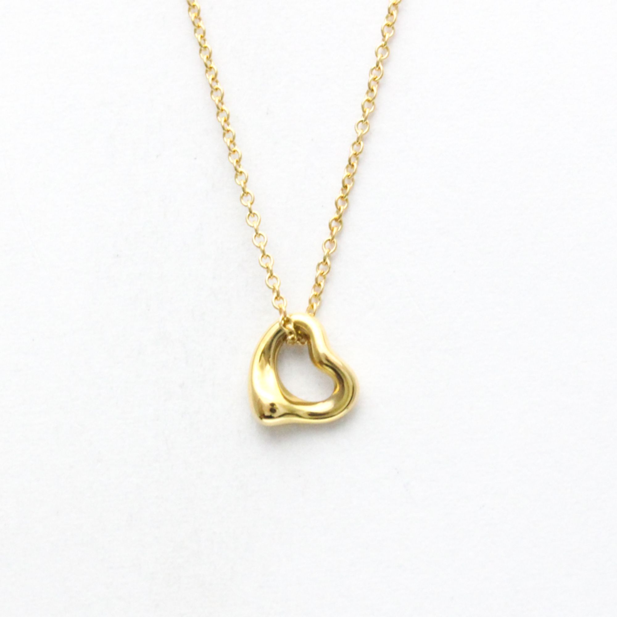 Tiffany Open Heart Extra Mini Necklace Yellow Gold (18K) No Stone Men,Women Fashion Pendant Necklace