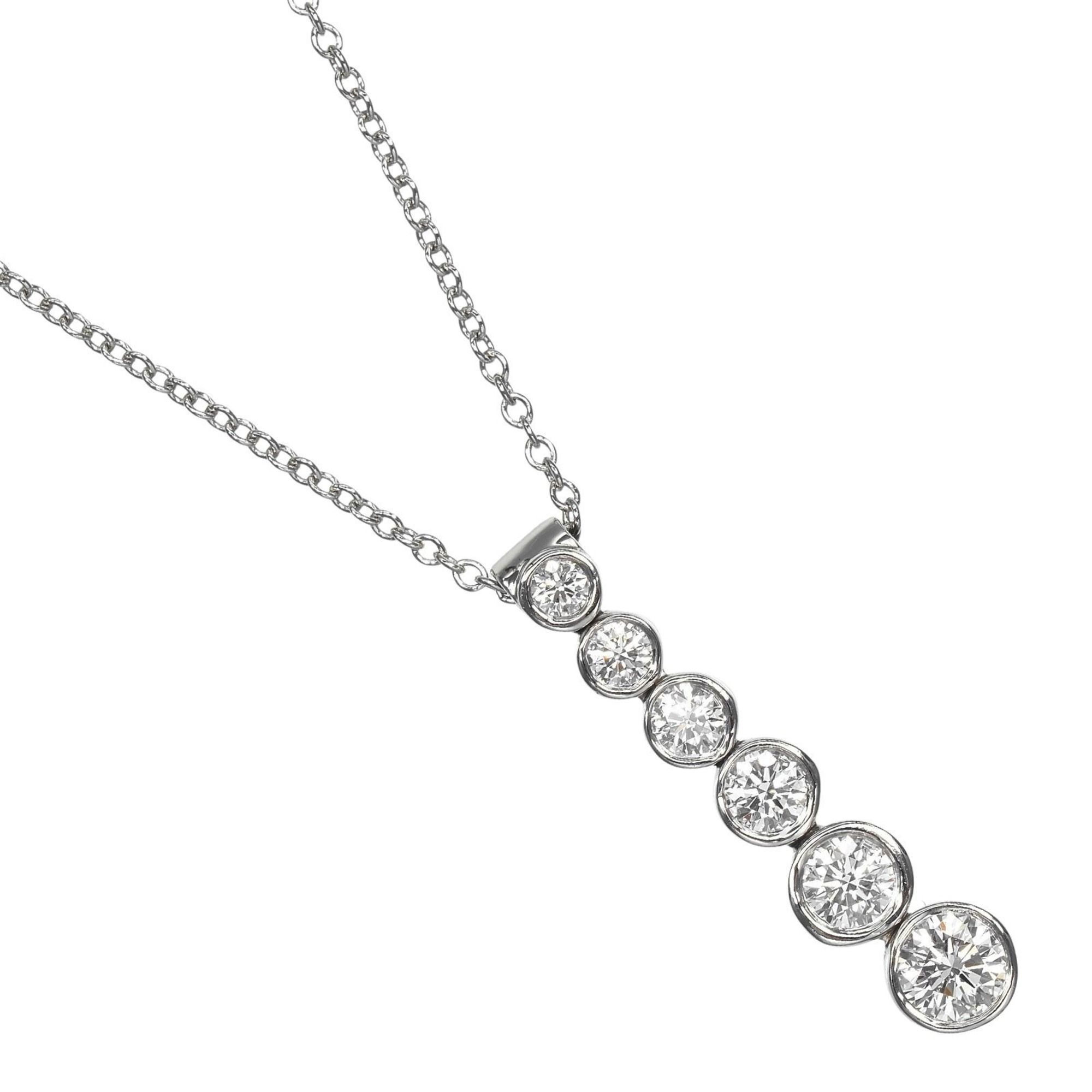 Tiffany & Co. Jazz Drop Necklace in Platinum (Pt950) with 6 Diamonds, Approx. 4.7g