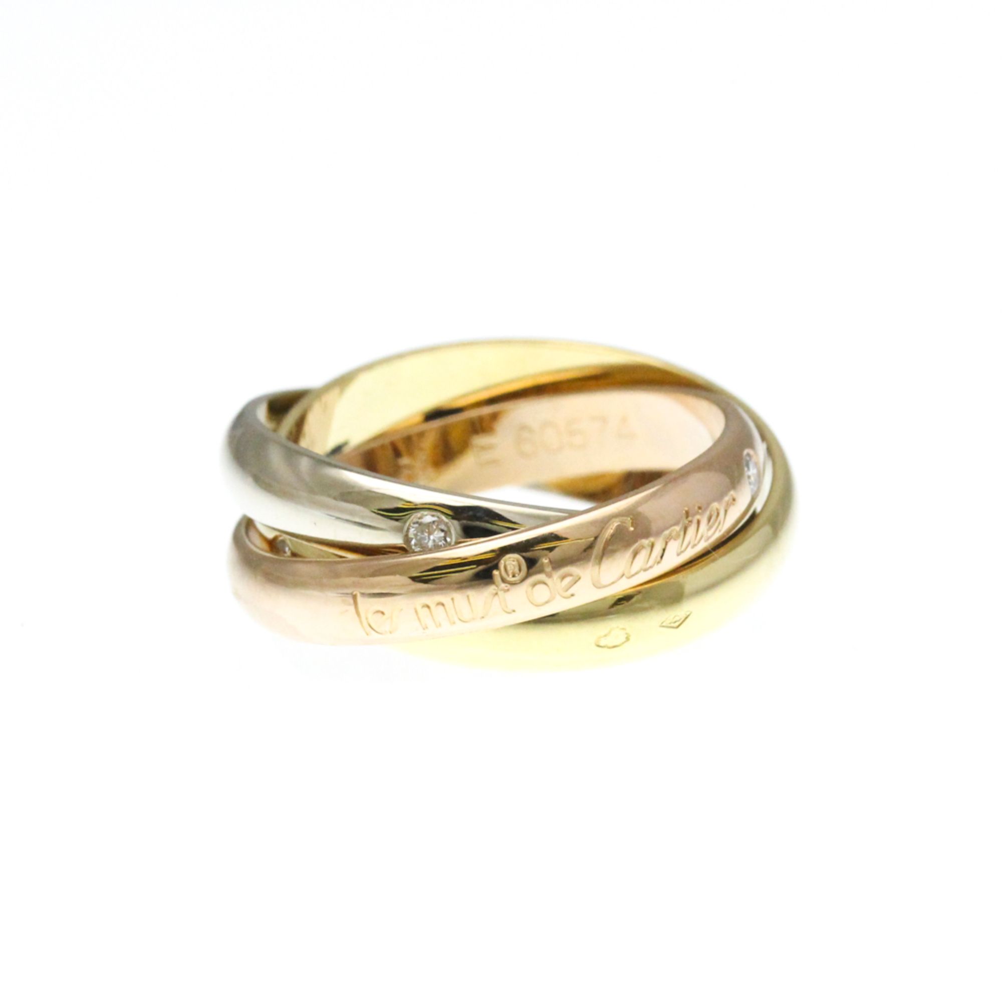 Cartier Trinity Ring 3P Diamond Yellow Gold (18K),Pink Gold (18K),White Gold (18K) Fashion Diamond B
