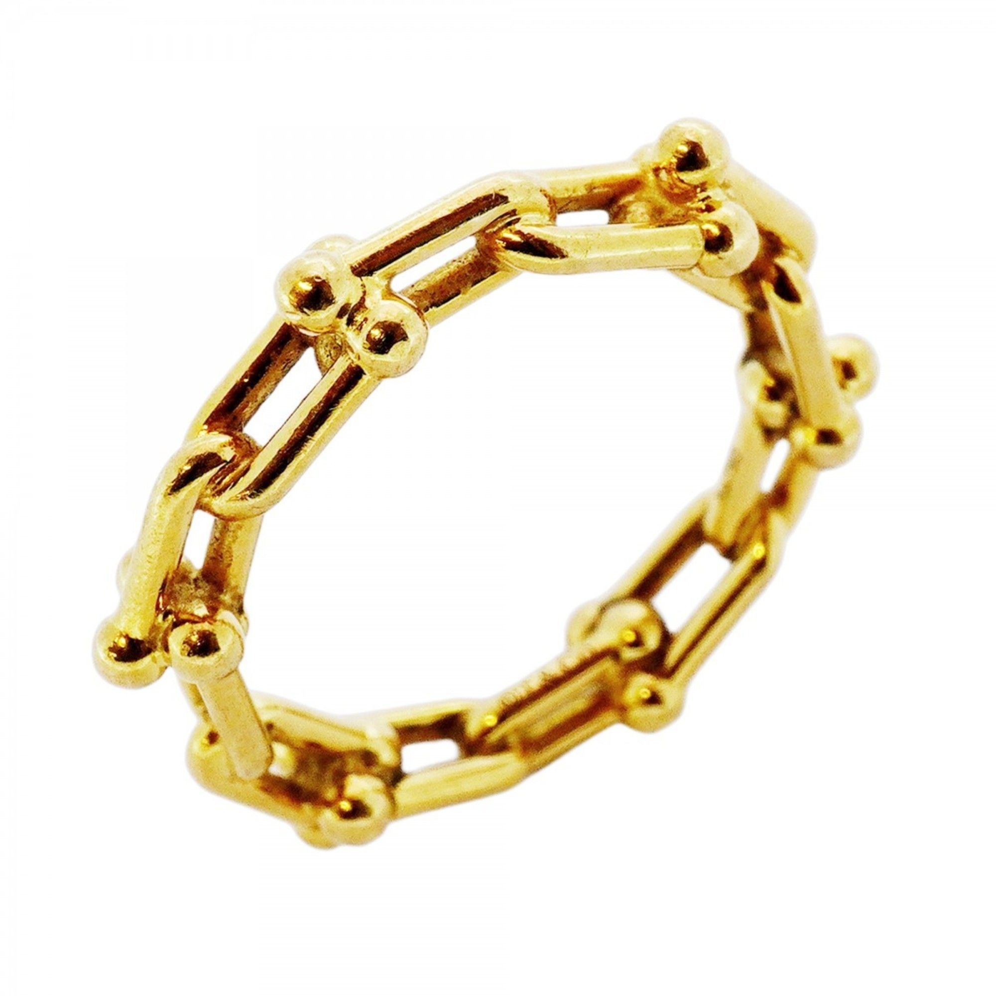 Tiffany Ring Hardware Microlink 18KYG Yellow Gold Size 13.5 for Men and Women
