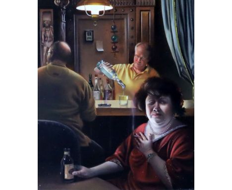 David M. Bowers (American b.1956)oil on board'Heartburn'signed, Halcyon Gallery label verso7.5 x 6.25in.CONDITION: Good clean