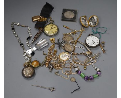 Assorted costume jewellery and watches etc.