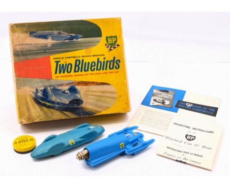 Jetex (Sebel &amp; Co UK) Donald Campbell's Record Breaking Two Bluebirds - set contains 2 x blue plastic models of these fam