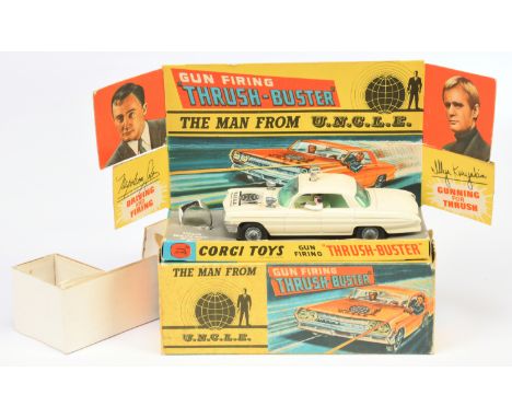Corgi Toys 497 "The Man From Uncle" Thrushbuster - EXPORT ISSUE - deep cream body, silver trim, cast hubs and lamps. Conditio