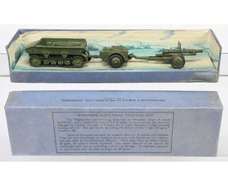 Dinky Pre-War Military 162 "Field Unit" Set - containing - Light Dragon Tank (with Chains), Ammunition Trailer (rigid hubs ) 