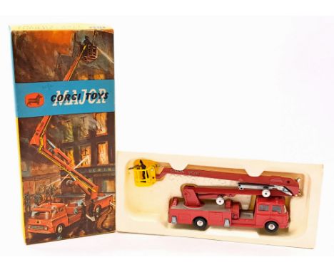 Corgi Toys 1127 Bedford Simon Snorkel Fire Engine, red, silver trim and platforms, spun hubs, yellow interior and basket with