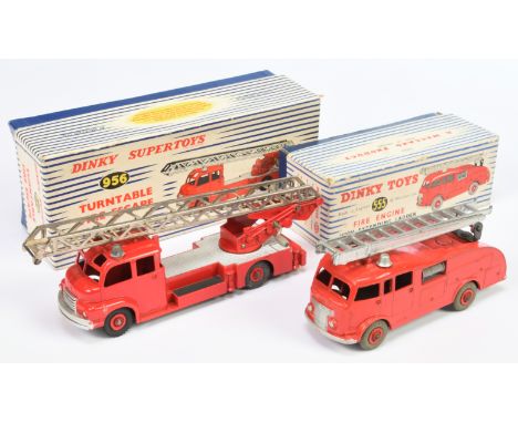 Dinky Toys Fire related pair comprising of (1) 555 Fire Engine With Extending ladder - Red including supertoy hubs with grey 