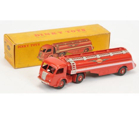 French Dinky Toys 32C Panhard Articulated Tanker "ESSO" red including convex hubs with smooth tyres, off white side flashes, 