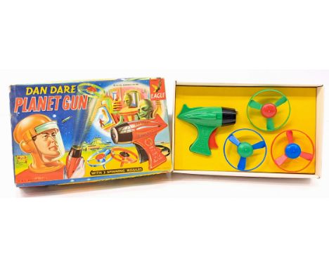 Merit (Randall Limited of the UK) Dan Dare Planet Gun, plastic, set comprises of Planet Gun and three rotary missiles, within