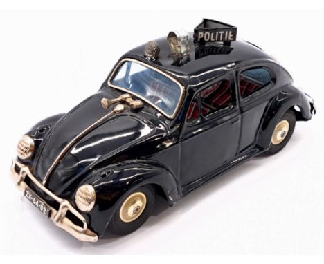 Bandai (Japan) Volkswagen Beetle Police Car, tinplate, friction drive, tinprinted interior and hub caps, rubber tyres, plated