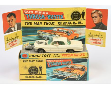 Corgi Toys 497 "The Man From Uncle" Thrushbuster - EXPORT ISSUE - deep cream body, silver trim, cast hubs and lamps. Conditio