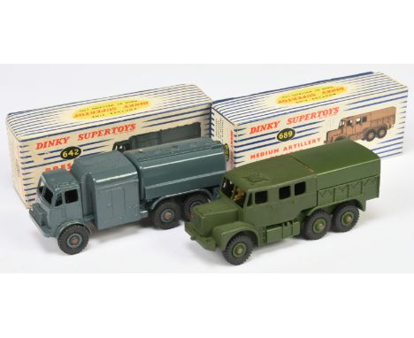 Dinky Toys Military pair of Vehicles comprising of (1) 642 "RAF" Pressure Refueller - Greyish-blue including supertoy hubs, w