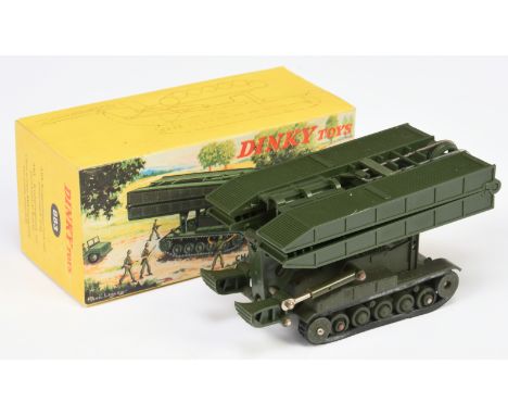 French Dinky Toys 883 Military Char AMX Bridge Layer - Drab green including rollers with black rubber tracks. Condition is Ex