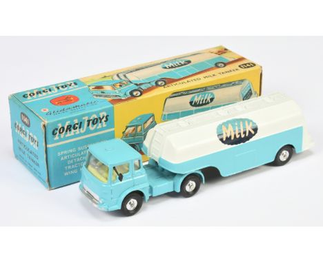 Corgi Toys Major 1141 Bedford TK Tanker "Milk" - light blue and white ,lemon interior, silver trim and spun hubs. Condition i