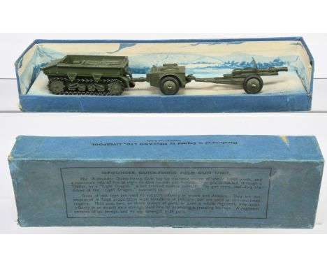 Dinky Pre-War Military 162 "Field Unit" Set - containing - Light Dragon Tank (with Chains), Ammunition Trailer (ridged hubs) 