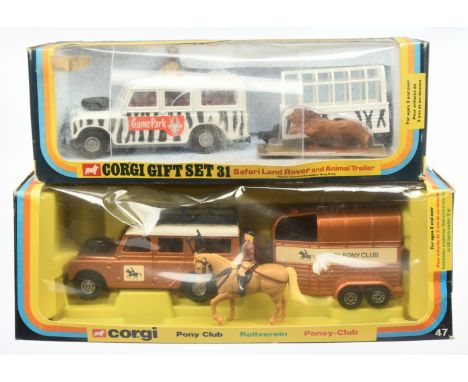 Corgi pair of Gift Sets comprising of (1) Gift Set 31 to include Safari Land Rover "Game Park" - white with black stripes, re