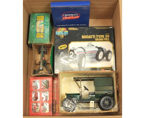 A Mixed Group To Include Bburago (1/18th) Bugatti Type 59, Astra Mobile Gun, Ertl 6-piece Tractor set, Matchbox "Crookes" Sup