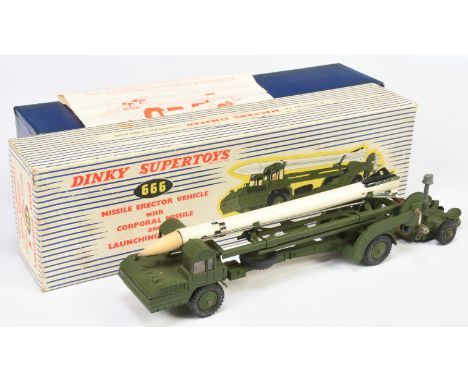 Dinky Toys Military 666 Missile Erector Vehicle With Corporal Missile Launching Ramp - Green including hubs, with windows, wh