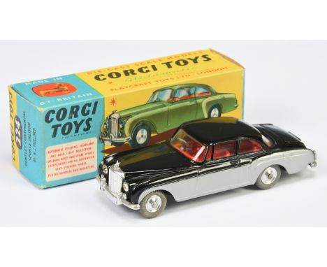 Corgi Toys 224 Bentley Continental Sports saloon - Two-Tone black and silver, red interior, chrome trim and spun hubs with gr