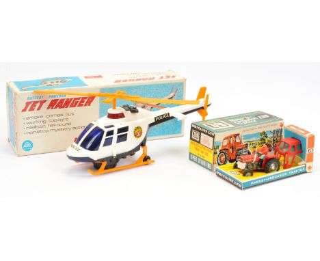 Britains Set No. 9529 Massey Ferguson Tractor, within Good box; lot also includes Alps (Taiwan) Jet Ranger, within Good box; 