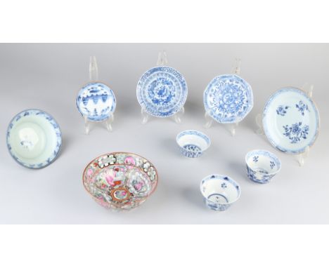 Lot of various old / antique Chinese porcelain.&nbsp;Consisting of: Three cups and four saucers, 18th - 19th century.&nbsp;An