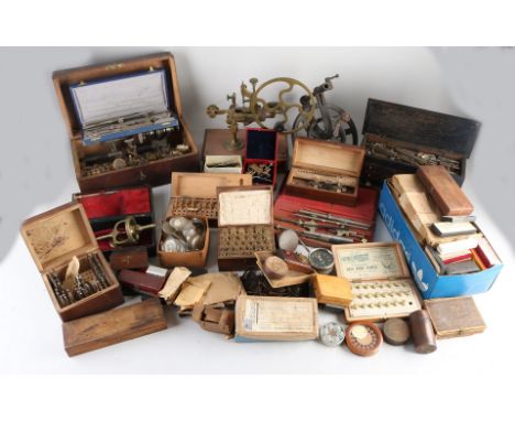 Very large collection of antique watchmaker's tools in wooden cases.&nbsp;Parts + lathes, for milling, etc. First half of the