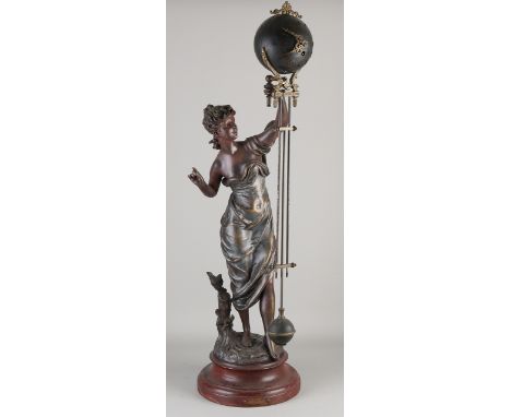 Antique French mysterious mantel clock.&nbsp;Composition metal.&nbsp;Circa 1900. Eight-day movement.&nbsp;Paris.&nbsp;Size: 8