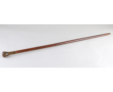 Antique walking stick with horn handle.&nbsp;Circa 1900. Dimensions: L 89.5 cm.&nbsp;In good condition.