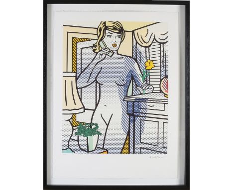 Roy Lichtenstein.&nbsp;No.&nbsp;78/199.&nbsp;Naked lady in interior.&nbsp;Lithograph on paper.&nbsp;Dimensions: H 77 x W 56 c