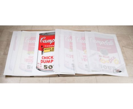 Ten lithographs Campbell Soup II.&nbsp;To Andy Warhol.&nbsp;Printed by Sunday B. Morning.&nbsp;Lithograph on paper.&nbsp;Dime