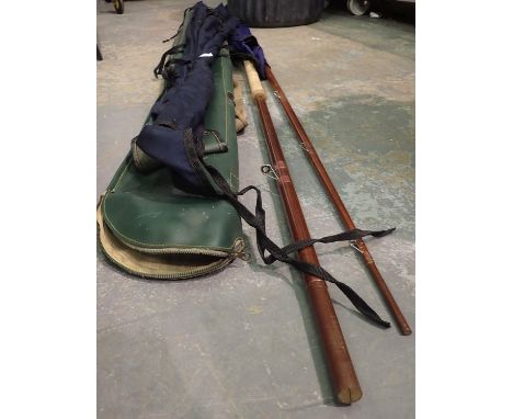 Three fishing rods and bag to include a Bruck &amp; Walker CTM13A. Not available for in-house P&amp;P 