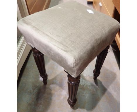 Victorian stool on turned and carved supports. Not available for in-house P&amp;P 