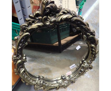 Ornate gilt framed wall mirror. Not available for in-house P&amp;P 