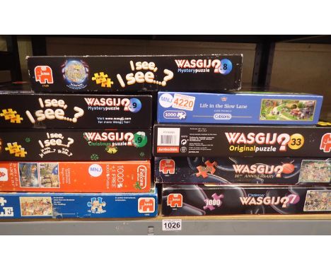 Nine, 1000 piece jigsaws, mostly Wasgij. Not available for in-house P&amp;P 