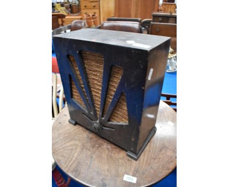 A vintage Redifusion wireless radio or speaker cabinet