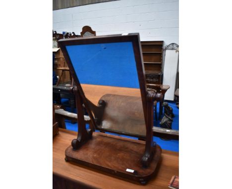 A Victorian mahogany toilet mirror