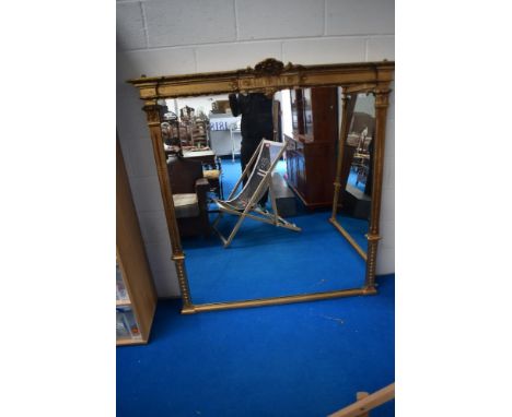 A reproduction gilt frame over mantel mirror, approx. 142 x 148cm