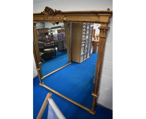 A reproduction gilt frame over mantel mirror, approx. 142 x 148cm