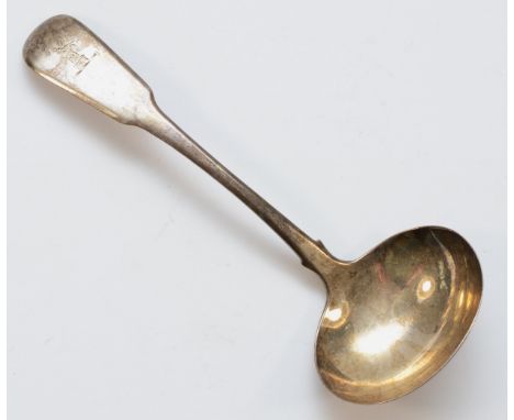A George IV silver fiddle pattern gravy ladle, London 1821, 16.5cm, 57gm 