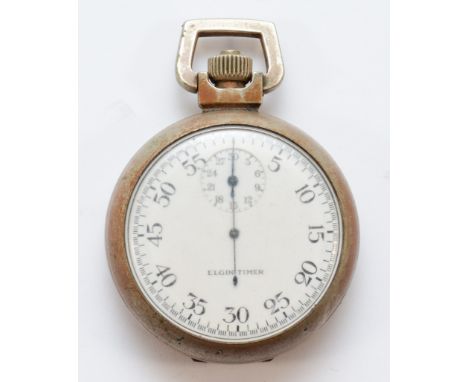 Elgin Timer, a WWII era keyless wind open face stop watch, with subsidiary seconds dial, case engraved V/5 SEC.T.P. PROPERTY 