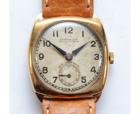 Admiralty, a 9ct gold manual wind mid size, button back wristwatch, Birmingham 1938, 26mm, working when catalogued. 