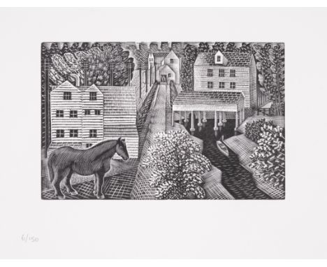 Ravilious (Eric) Hull's Mill, wood-engraving on vélin d'Arches, printed from the original block by Ian Mortimer, image c.125 