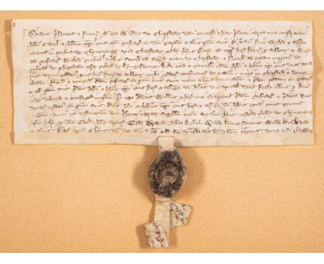 Kent, Chipstead/Chevening.- Charter of William of Chipstead grant to John Catel and his wife Joan one messuage with house, ga