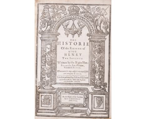 Bacon (Sir Francis) The Historie of the Reigne of king Henry the Seventh, fine woodcut title, armorial Jolliffe bookplate, ti