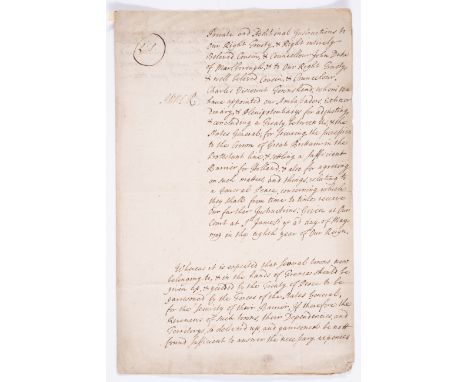 Anne (Queen of Great Britain and Ireland, 1665-1714) "Private and Additional Instructions" sent by Queen Anne to the Duke of 
