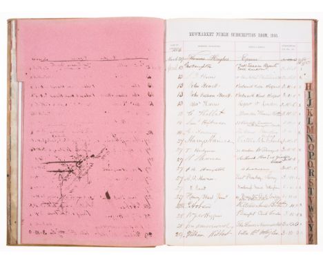 Newmarket, Suffolk.- Newmarket Public Subscription Room, 8 vol., manuscript list of signatures, numerous pp., pages ruled in 