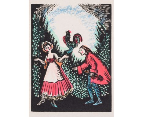 Perpetua Press.- Fifteen Old Nursery Rhymes, one of 150 copies, hand-coloured linocut pictorial title, border to Contents and
