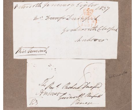 Free Fronts.- Album of Free Fronts, including: Wellington (signed "W"), Joseph Hume, Lord Stanley, John Bannister (actor, ALs